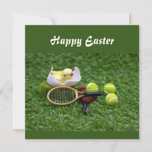 Tennis Påsk helgdag med racket och bollar Julkort