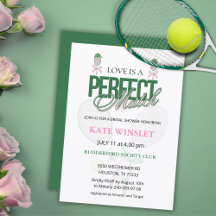 Tennis ”Perfect Match” Bröllopsdusch-inbjudan