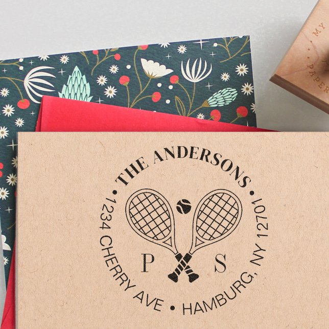 Tennis perfekt match Anpassat namn returadress  Stämpel (Skapare uppladdad)