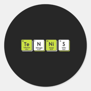 Tennis Periodic Bord Inslag Sport Funny Player Runt Klistermärke