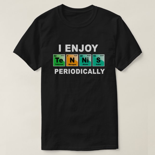 Tennis Periodic Bord of Inslag Unique Chemistry T Shirt (Design framsida)