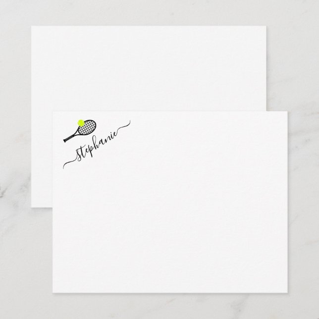Tennis Personlig Note Card Anteckningskort (Fram/baksida)