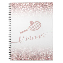 Tennis Personlig Rosa Girly Glitter Anteckningsbok