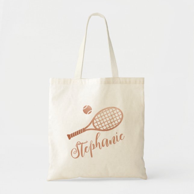 Tennis Personlig Script Namn Copper Terracotta Tygkasse (Framsidan)