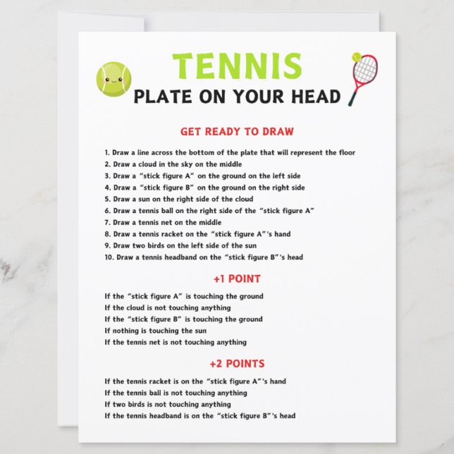Tennis Platt på ditt huvudspel (Framsida)