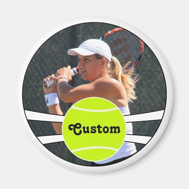 Tennis Player Anpassningsbar Player Photo & Namn e Magnet (Framsidan)