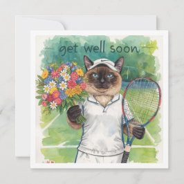 Tennis Player Bli snart med blommor i handen Kort
