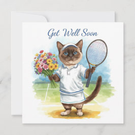 Tennis Player Bli snart med blommor i handen Kort