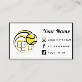 Tennis Player Coach Klubb Modern Social Media Spor Visitkort