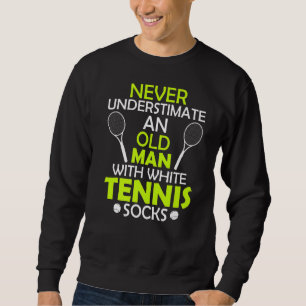 Tennis Player Coach Old Man Tennis Tennis Socks Lång Ärmad Tröja