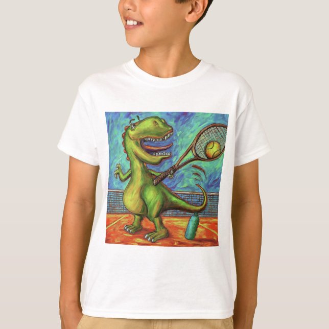 Tennis Player Dino T Shirt (Framsida)