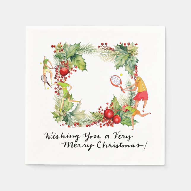 Tennis Player för jul-Party Pappersservett (Framsidan)