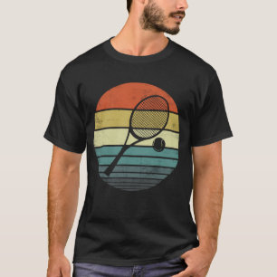 Tennis Player Gifts Retro Sunset Tennis Racquet & T Shirt