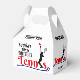 Tennis Player Girl, Birthday Girl Favor Box Presentaskar