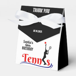 Tennis Player Girl, Birthday Girl Favor Box Presentaskar