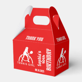 Tennis Player Girl, Birthday Girl Favor Box Presentaskar