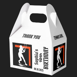 Tennis Player Girl, Birthday Girl Favor Box Presentaskar