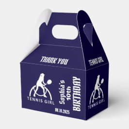 Tennis Player Girl, Birthday Girl Favor Box Presentaskar