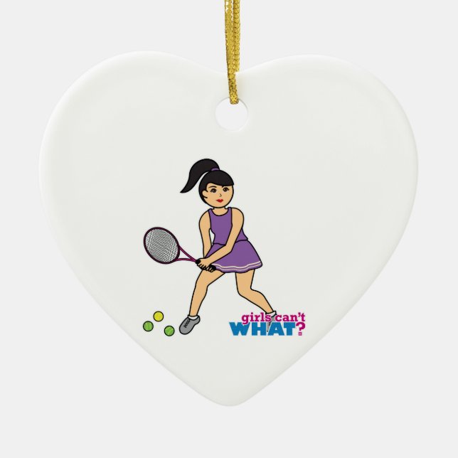 Tennis Player Girl - Medel Julgransprydnad Keramik (Framsidan)