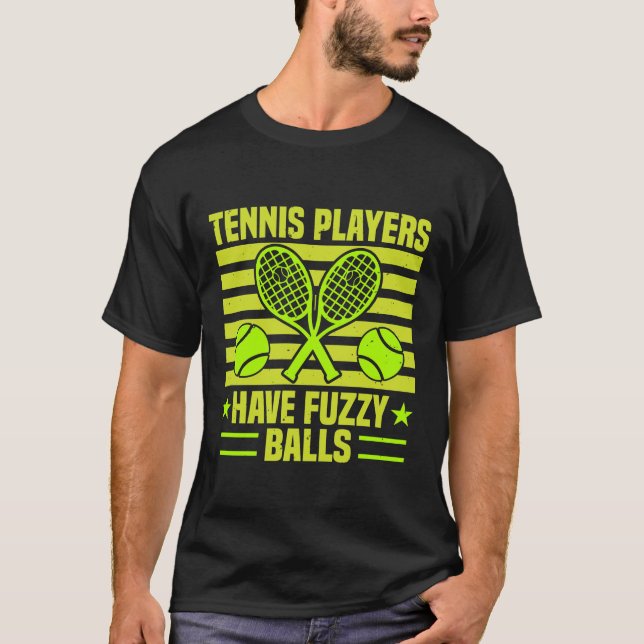 Tennis Player har fuzzy bollar Gift T Shirt (Framsida)
