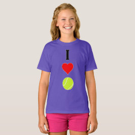 Tennis Player I Kärlek (Heart) Tennis Lodrät Sport T-shirt