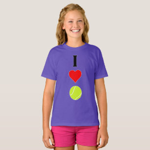 Tennis Player I Kärlek (Heart) Tennis Lodrät Sport T-shirt
