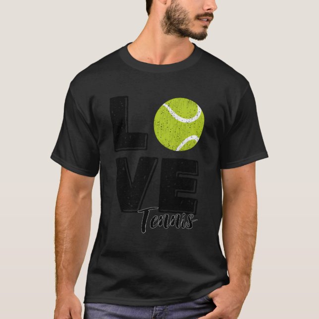Tennis Player I Kärlek Tennis T Shirt (Framsida)