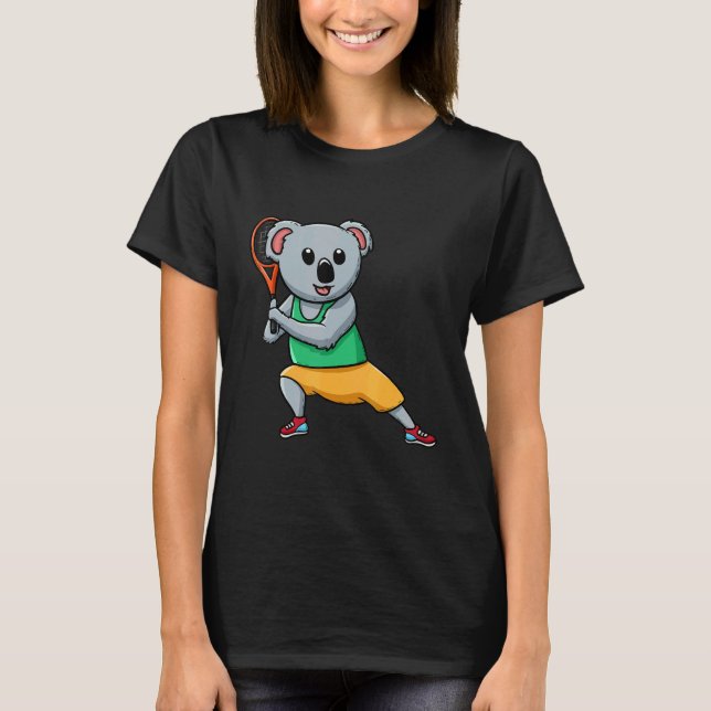 Tennis Player Koala Bear Tennis Coach Racket Game T Shirt (Framsida)