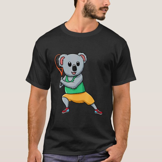 Tennis Player Koala Bear Tennis Coach Racket Game T Shirt (Framsida)