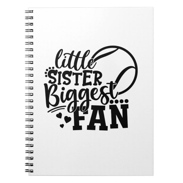 Tennis Player | Little Sister Biggest Fläkt Tennis Anteckningsbok (Framsidan)