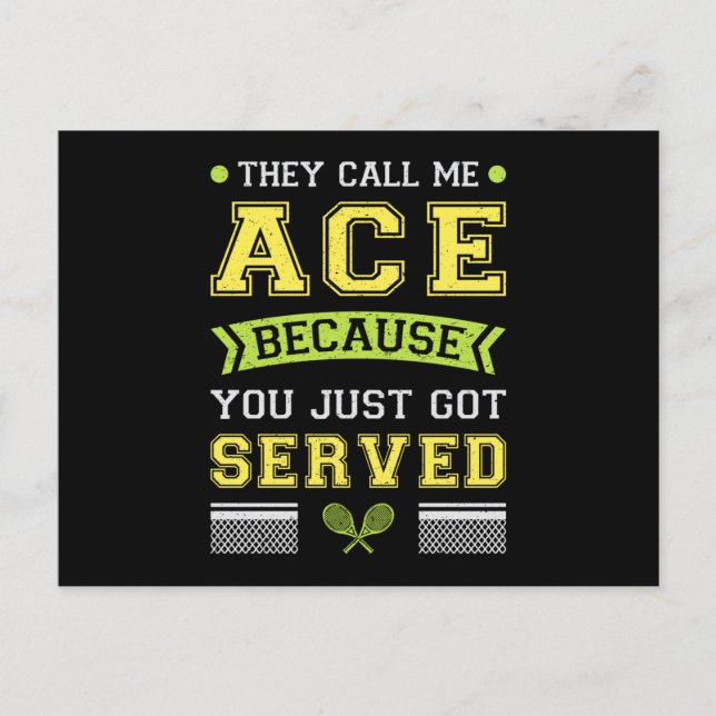 Tennis Player Match Racket Court Sports Funny Gift Vykort (Framsida)