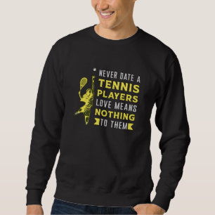 Tennis Player Match Racket Sports Court Funny Gift Lång Ärmad Tröja