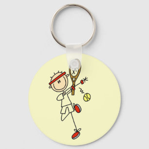 Tennis Player med Racquet Keychain Nyckelring