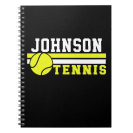 Tennis Player NAMN Boll Game Court Personlig Anteckningsbok