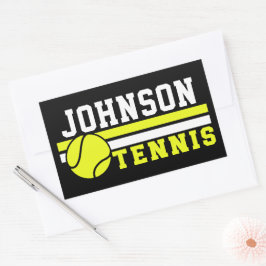 Tennis Player NAMN Boll Game Court Personlig Rektangulärt Klistermärke