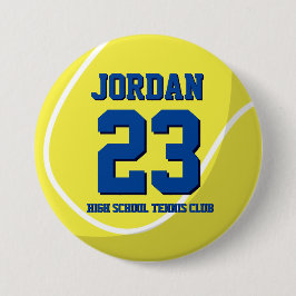Tennis Player Number School Sports Team Button Knapp
