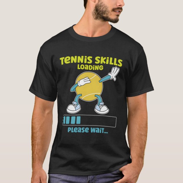 Tennis Player Racket Tennis Ss Loading Vänta T Shirt (Framsida)