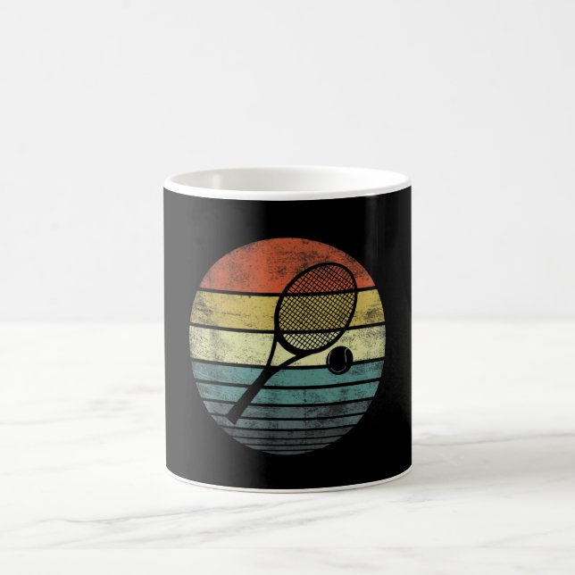 Tennis Player Retro Sunset Tennis Racquet & Boll Kaffemugg (Center)