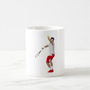 Tennis Player Serving Kaffemugg