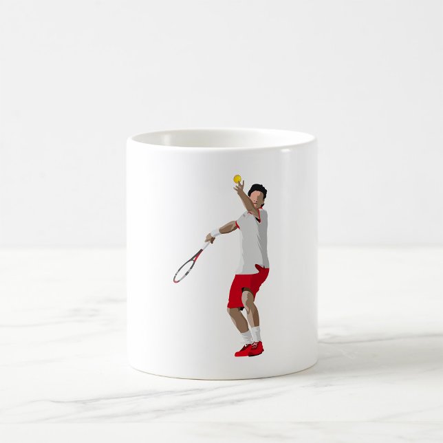 Tennis Player Serving Kaffemugg (Skapare uppladdad)