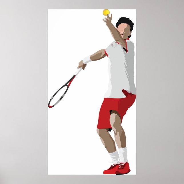 Tennis Player Serving Poster (Framsidan)