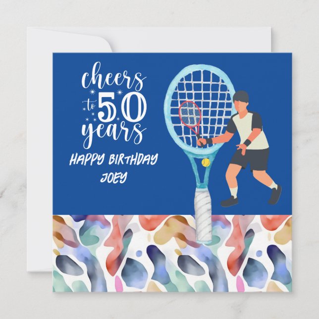 Tennis Player spelar tennis 50:e födelsedagen (Framsida)