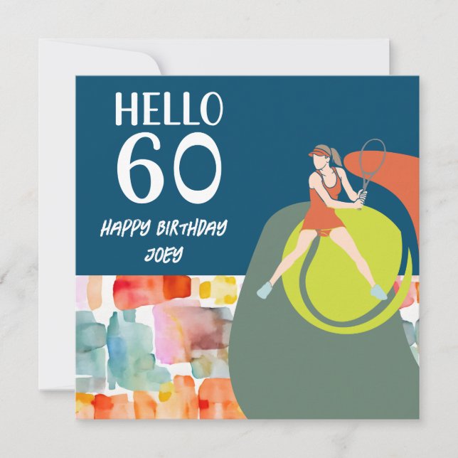 Tennis Player spelar Tennis 60:e födelsedagen (Framsida)