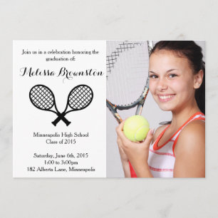 Tennis Player Studentfest Photo Inbjudan