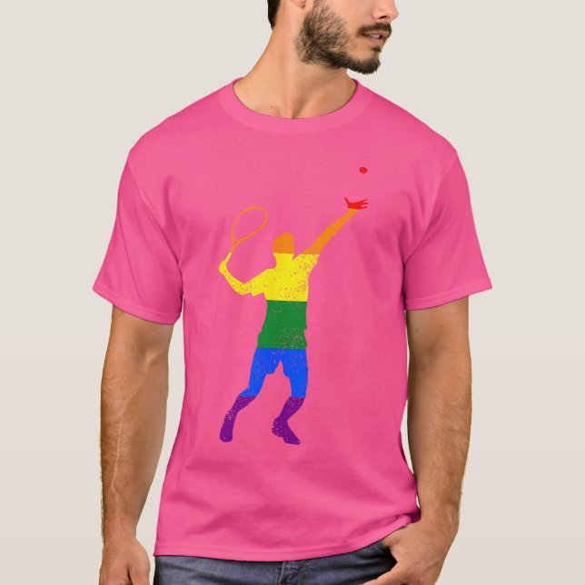Tennis Player Supporter Fläkt T Shirt (Framsida)