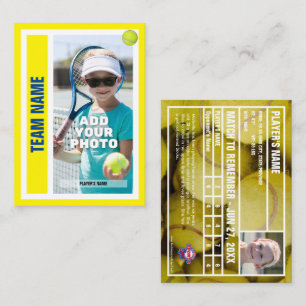 Tennis Player Trading Card - Bright Gult
