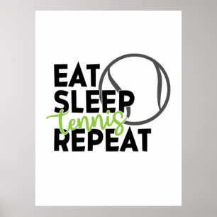 Tennis Player Upprepning av Eat Ssov Tennis Poster