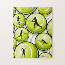 Tennis Players & Boll Namn Mönster Classic Sports Pussel