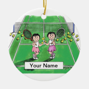 Tennis Players - Female & Female Julgransprydnad Keramik