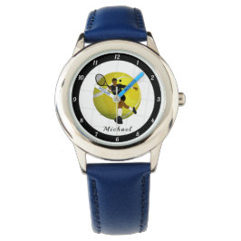Tennis Player's Silhouette Illustration Sport Namn Armbandsur